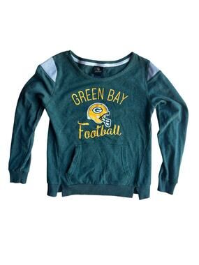 NFL Juniors Collection Green Bay Packers LARGE Long Sleeve Pullover Top Pocket